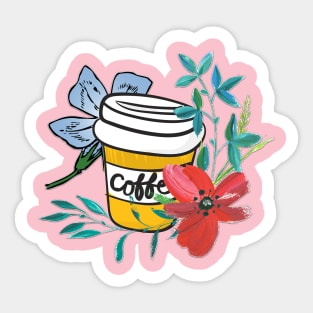 Coffee and Periwinkles Sticker